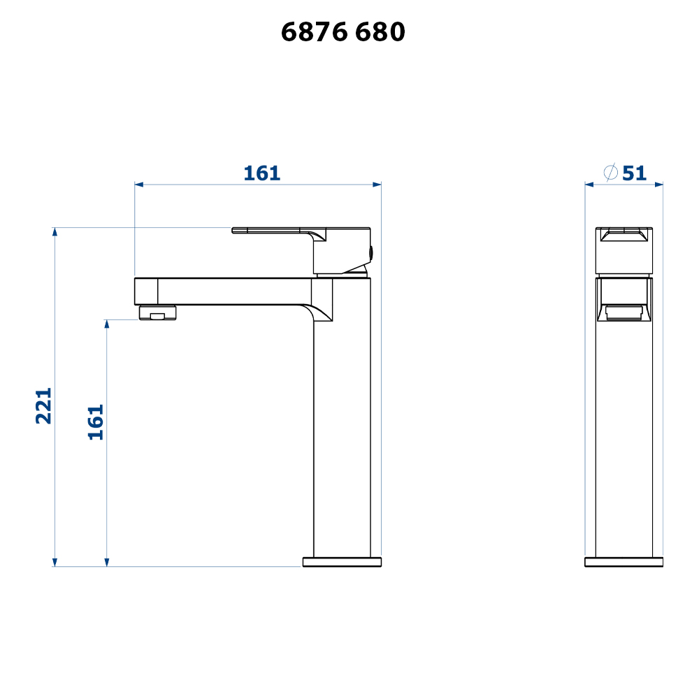 Misturador Monocomando de Mesa Bica Média para Banheiro Vip 680 - Imagem 3
