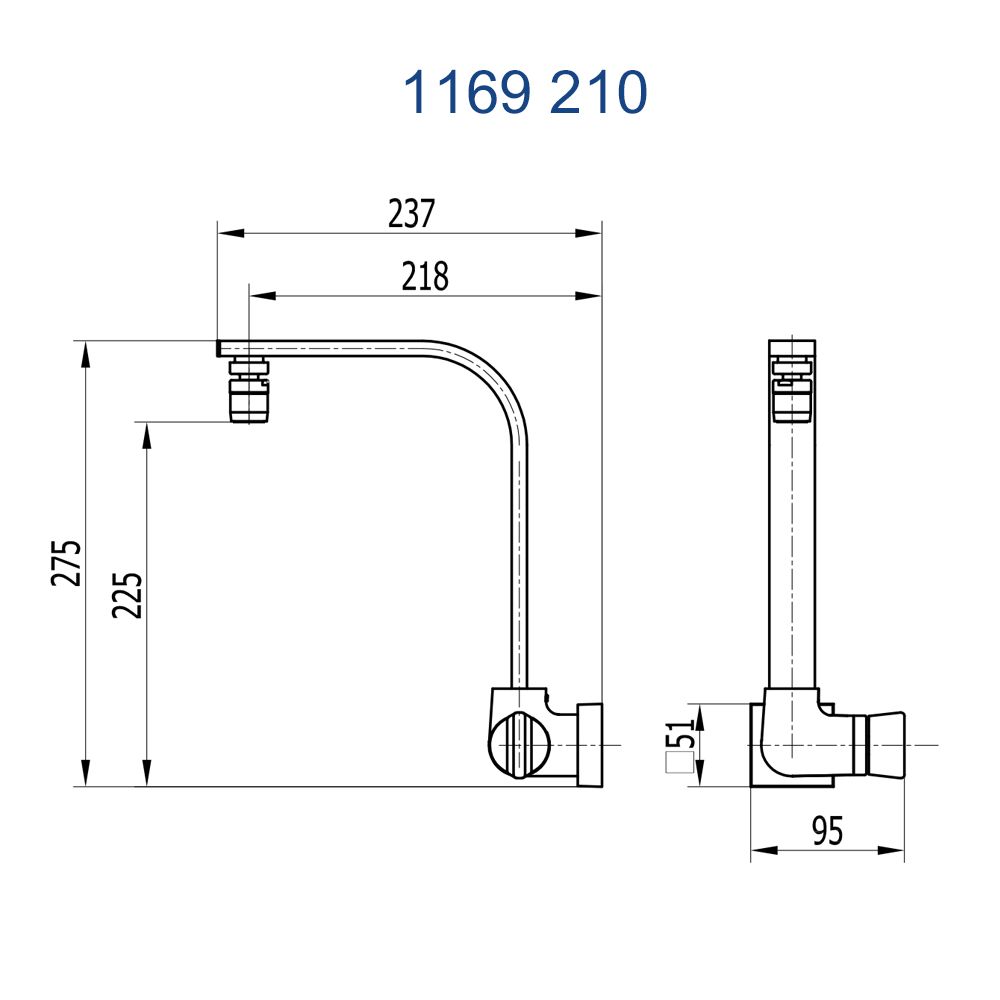 Torneira de Parede para Cozinha Prima 210 - Imagem 2