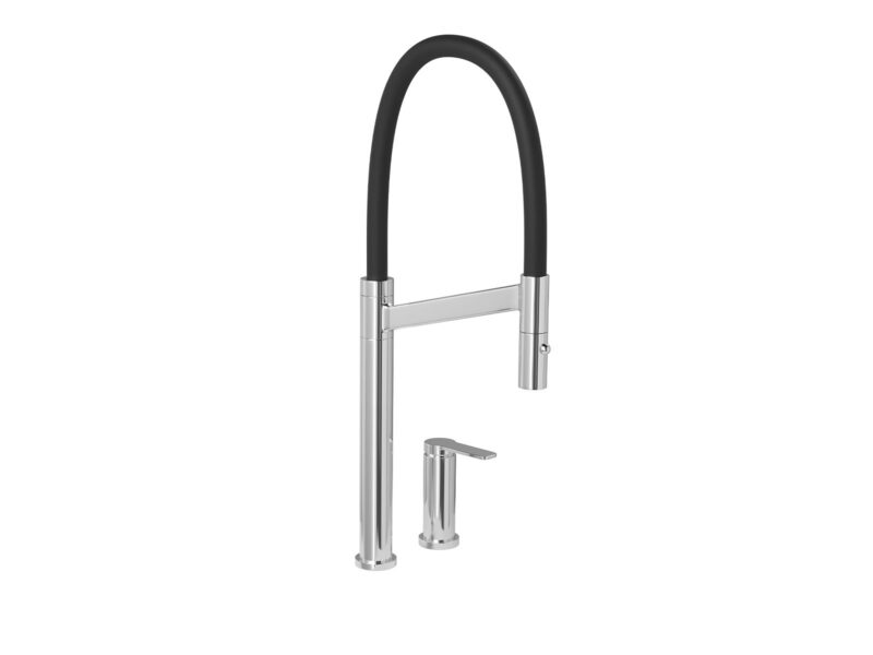 Misturador Monocomando de Mesa para Cozinha Deca Colore Cromado e Preto Cromado - Preto