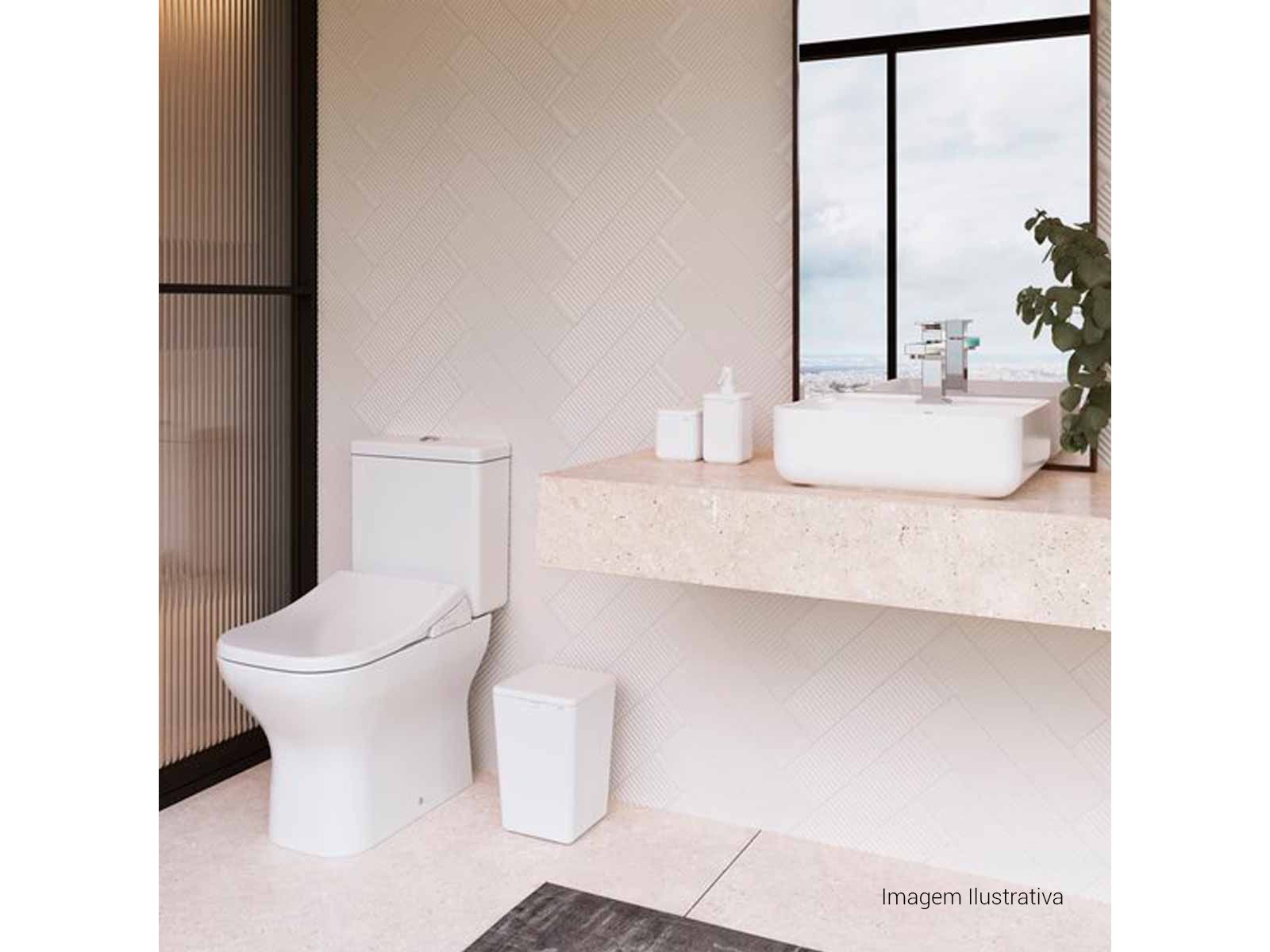 Cuba de Apoio Quadrada com Deck 40x40cm Soft Antracite Slim - Imagem 11