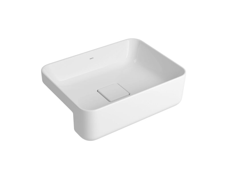 Cuba de Semi Encaixe Retangular Deca 30x40cm Branco Slim