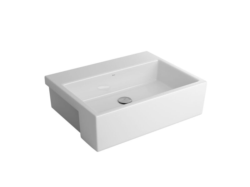 Cuba de Semi Encaixe com Mesa Retangular Deca 42,5x55,5cm Branco Linha L