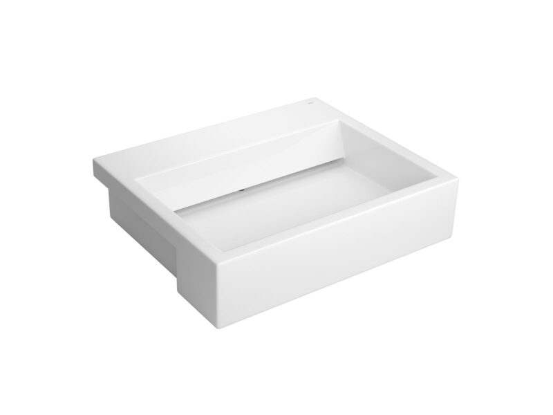 Cuba de Semi Encaixe com Mesa e Válvula Oculta Retangular Deca 46x56cm Branco Linha L