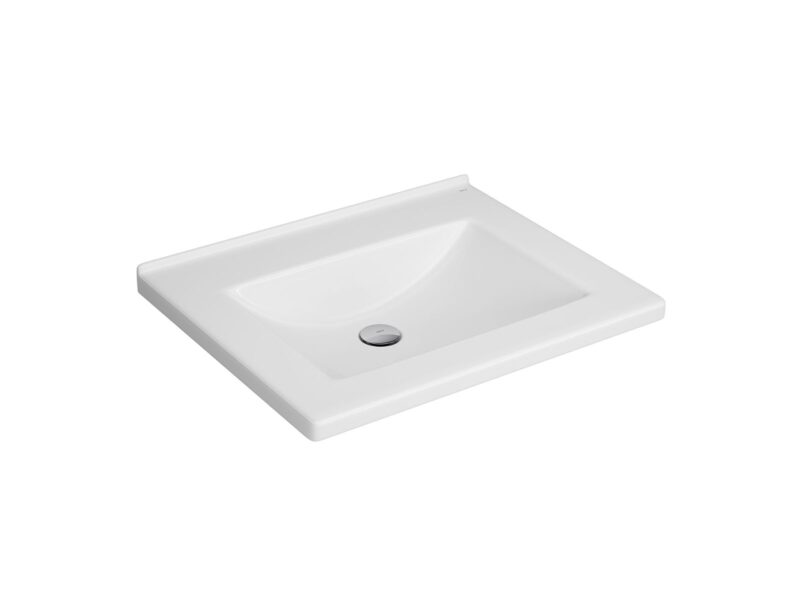 Cuba de Sobrepor com Mesa Retangular Deca 46x57cm Branco Linha L