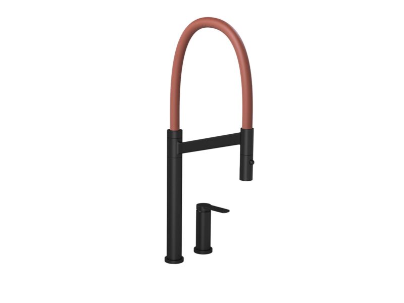 Misturador Monocomando de Mesa para Cozinha Deca Colore Black Matte e Terracota Black Matte - Terracota
