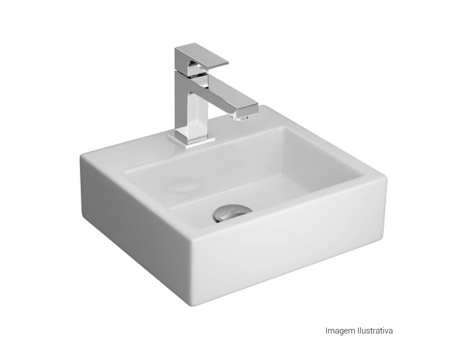 Cuba de Apoio Retangular com Mesa Deca 32,5x35,5cm Branco Linha L - Imagem 2