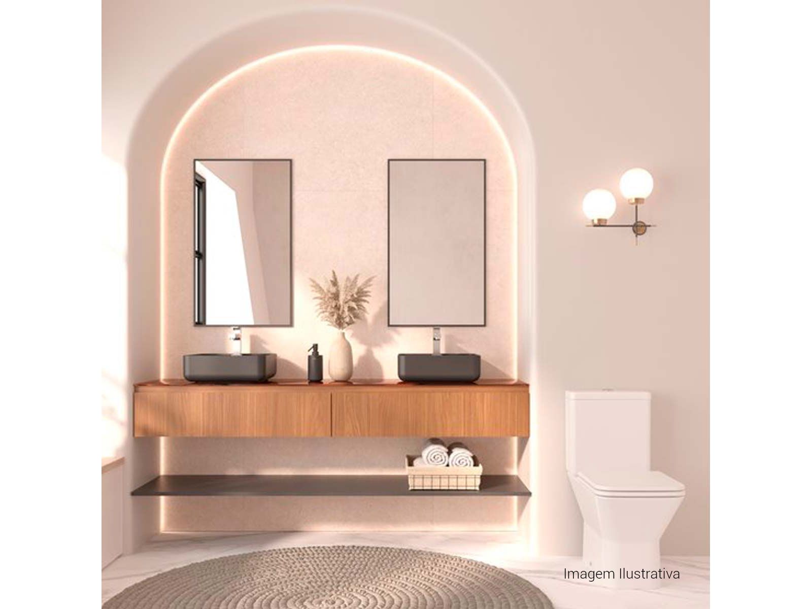 Cuba de Apoio Quadrada com Deck 40x40cm Soft Antracite Slim - Imagem 29