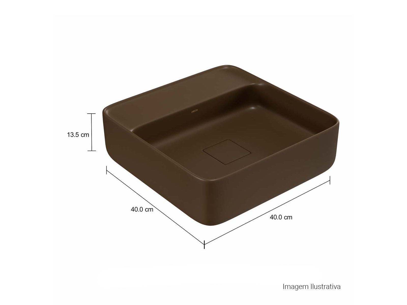 Cuba de Apoio Quadrada com Deck 40x40cm Soft Antracite Slim - Imagem 18