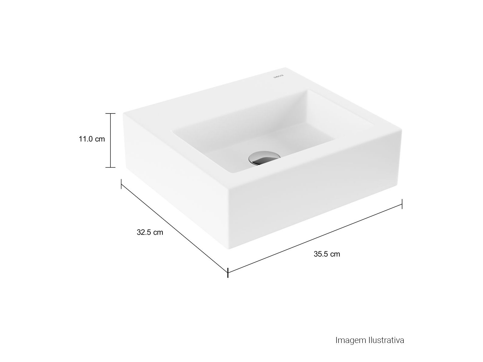 Cuba de Apoio Retangular com Mesa Deca 32,5x35,5cm Branco Linha L - Imagem 4