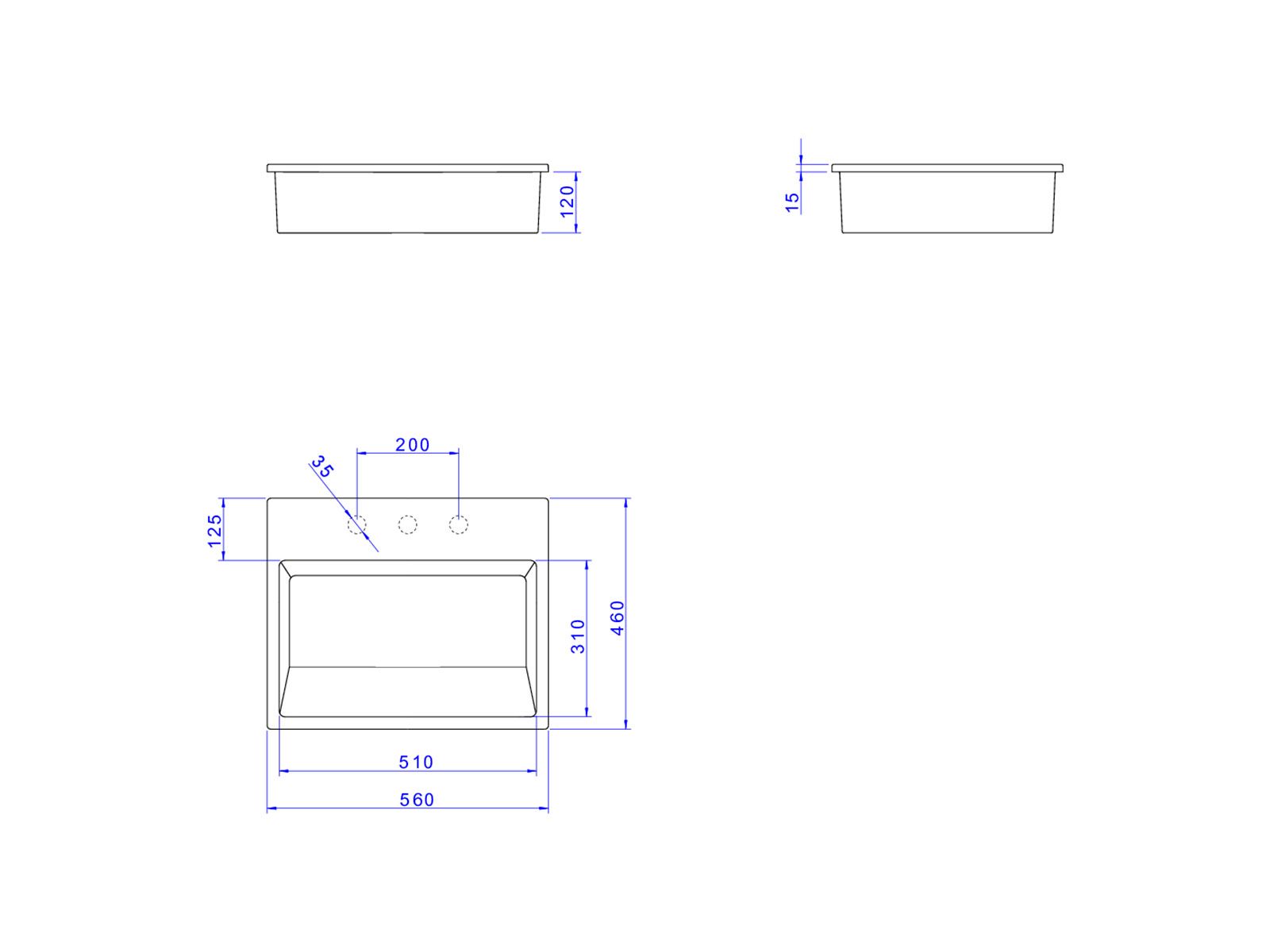 Cuba de Sobrepor com Mesa e Válvula Oculta Retangular Deca 46x56cm Branco Linha L - Imagem 3