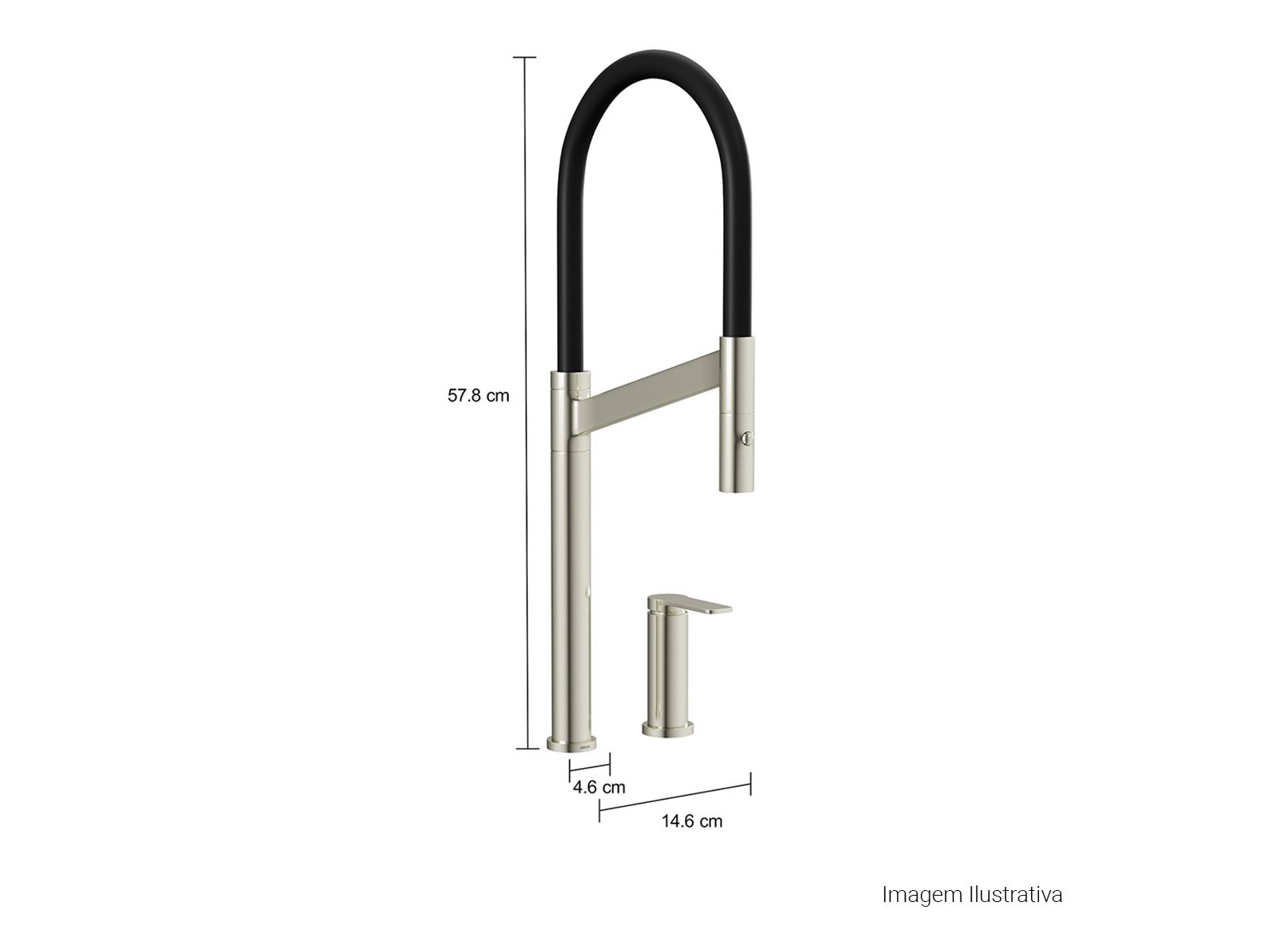 Misturador Monocomando de Mesa para Cozinha Colore e Marrom - Imagem 7