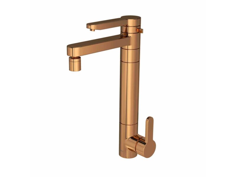 Misturador Monocomando de Mesa com Filtro para Cozinha Twin Red Gold