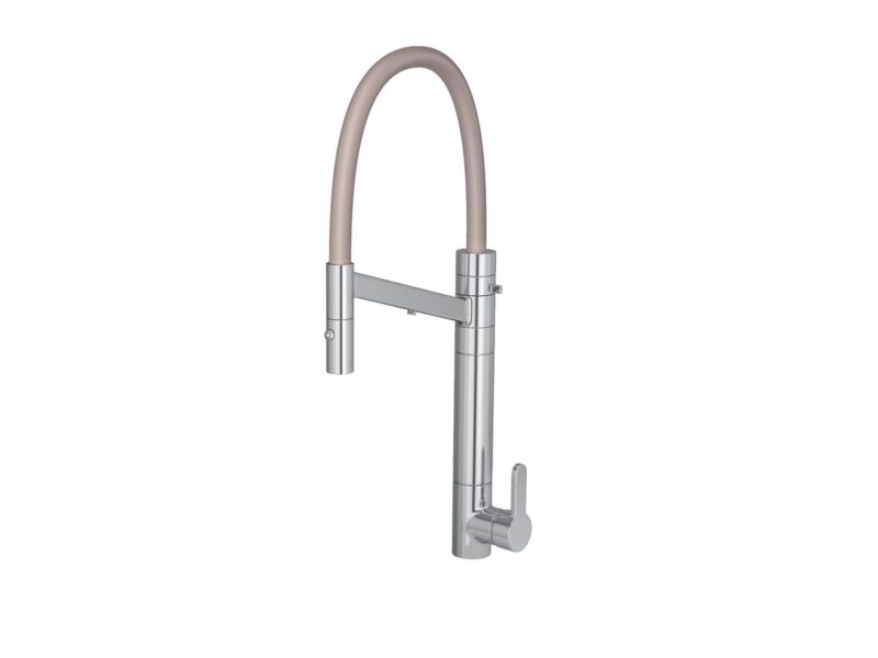 Misturador Monocomando de Mesa com Filtro para Cozinha Twin Colore Cromado e Fendi Cromado - Fendi