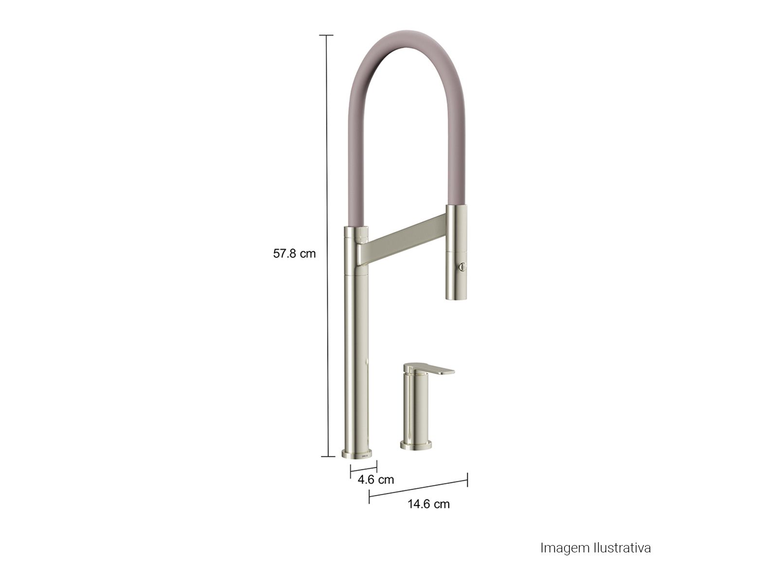 Misturador Monocomando de Mesa para Cozinha Colore e Marrom - Imagem 3
