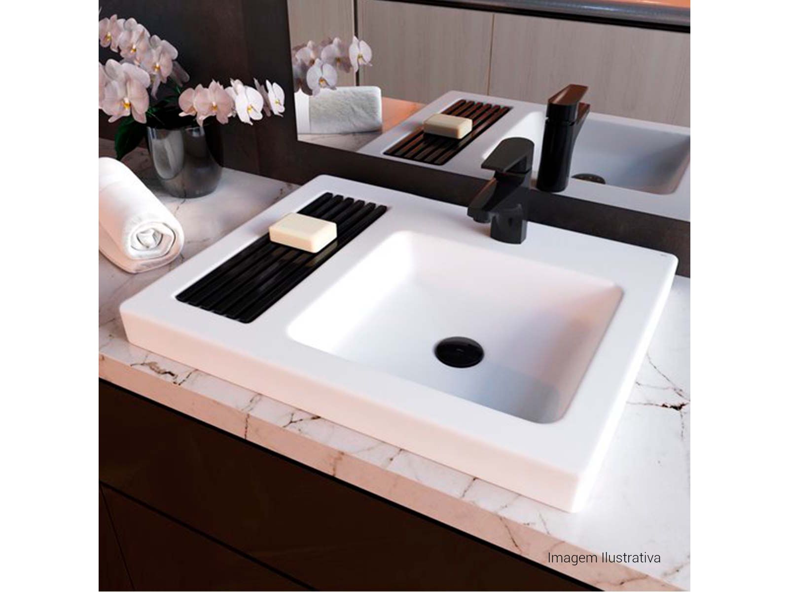 Misturador Monocomando de Mesa Bica Baixa para Lavatório Level - Imagem 3