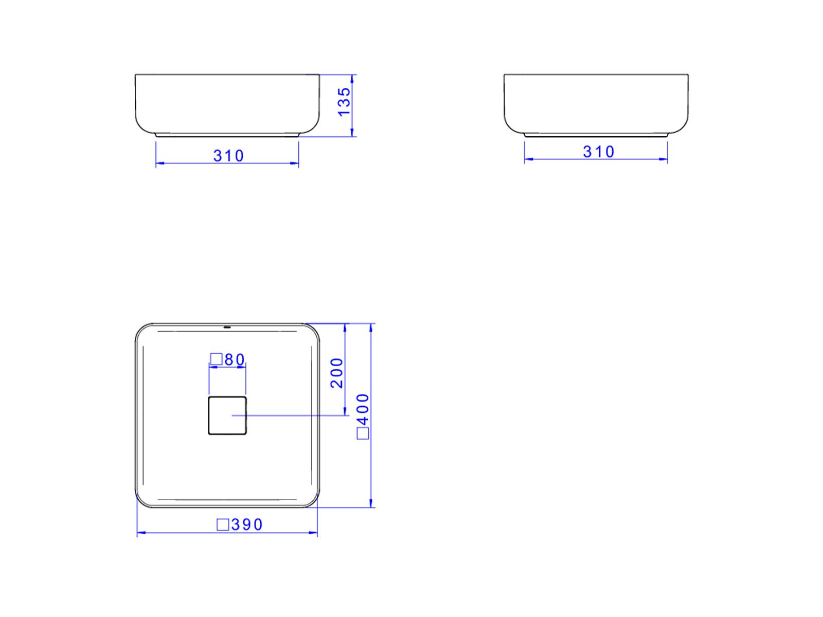 Cuba de Apoio Quadrada com Deck 40x40cm Soft Antracite Slim - Imagem 26
