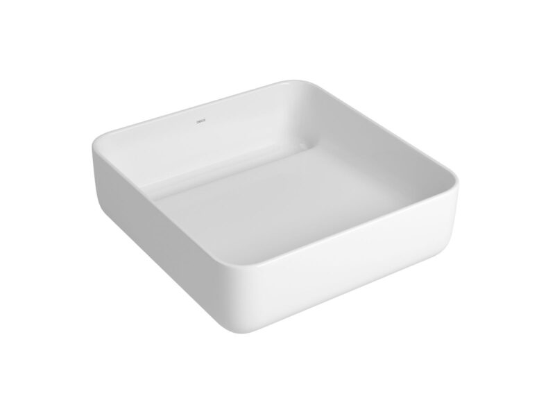 Cuba de Apoio com Válvula Oculta Quadrada 40x39cm Branco Slim