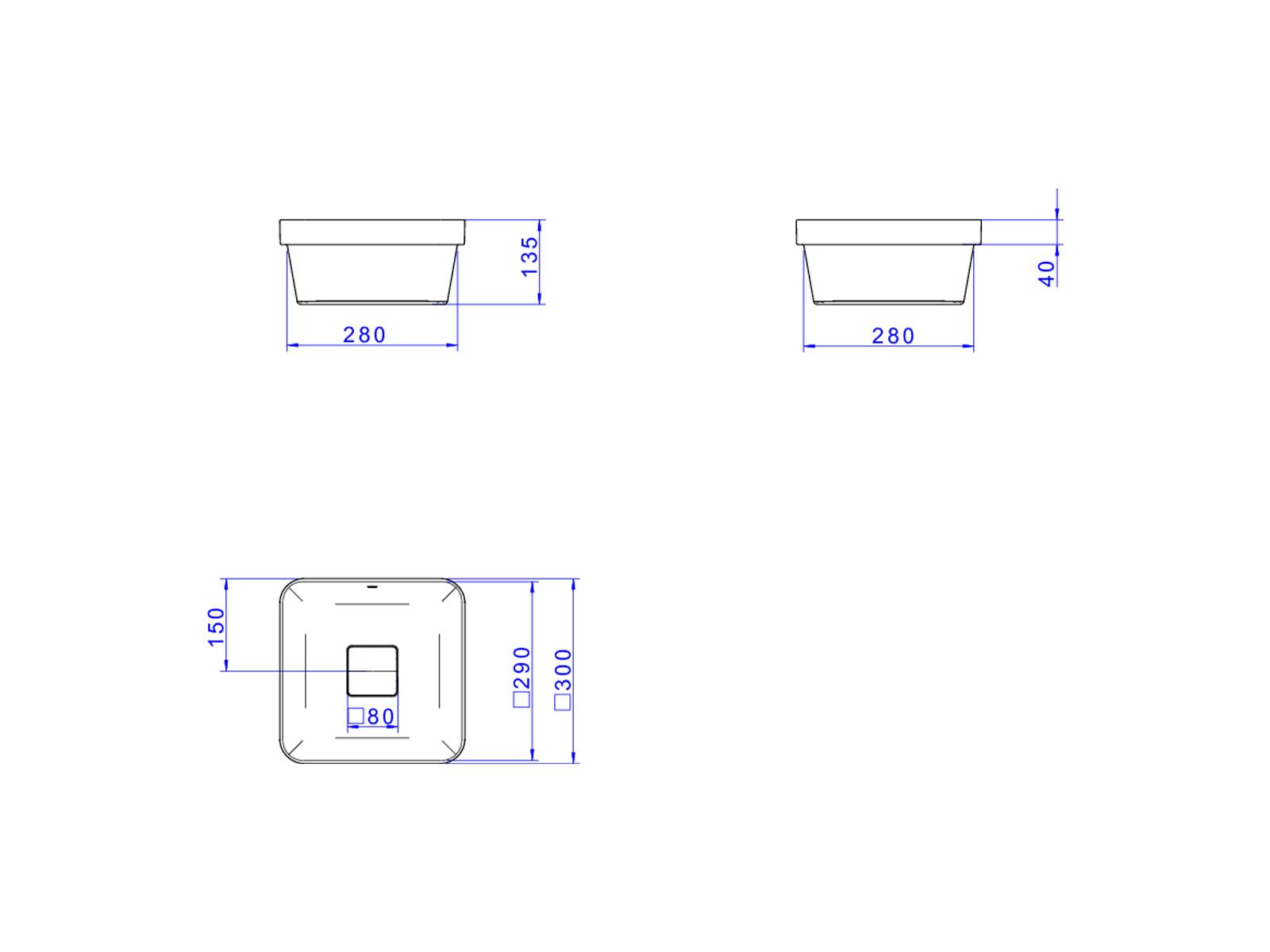 Cuba Quadrada de Sobrepor 30cm - Imagem 16