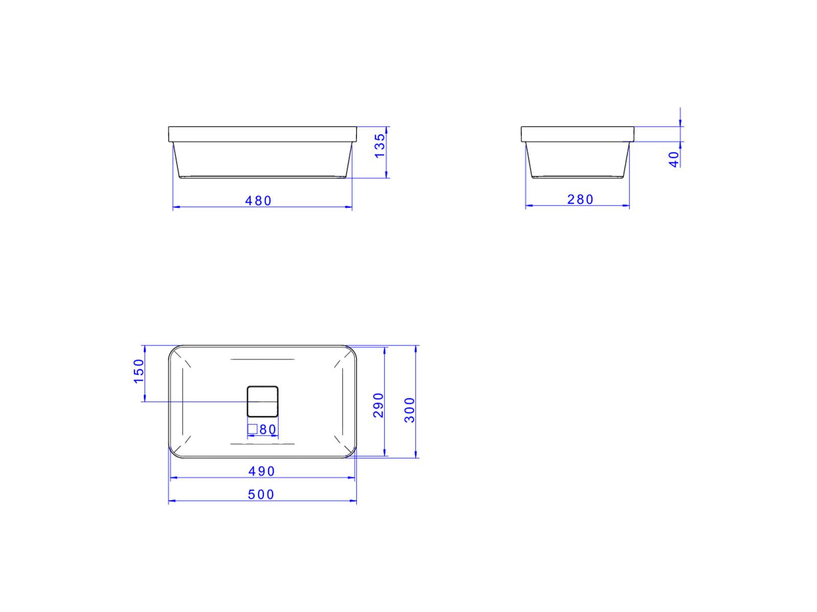 Cuba de Sobrepor com Mesa Retangular 50cm Slim - Imagem 9