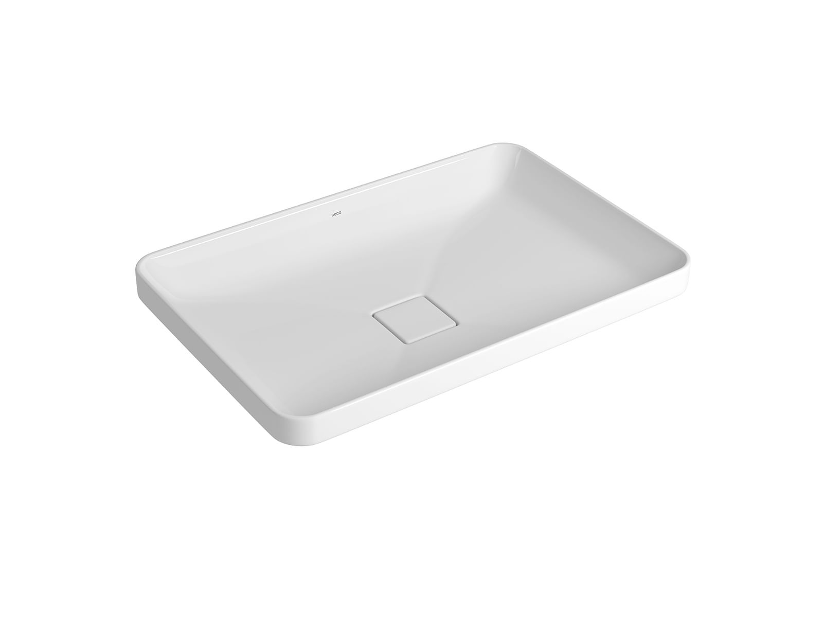 Cuba de Sobrepor Retangular Deca 40x60cm Branco Slim