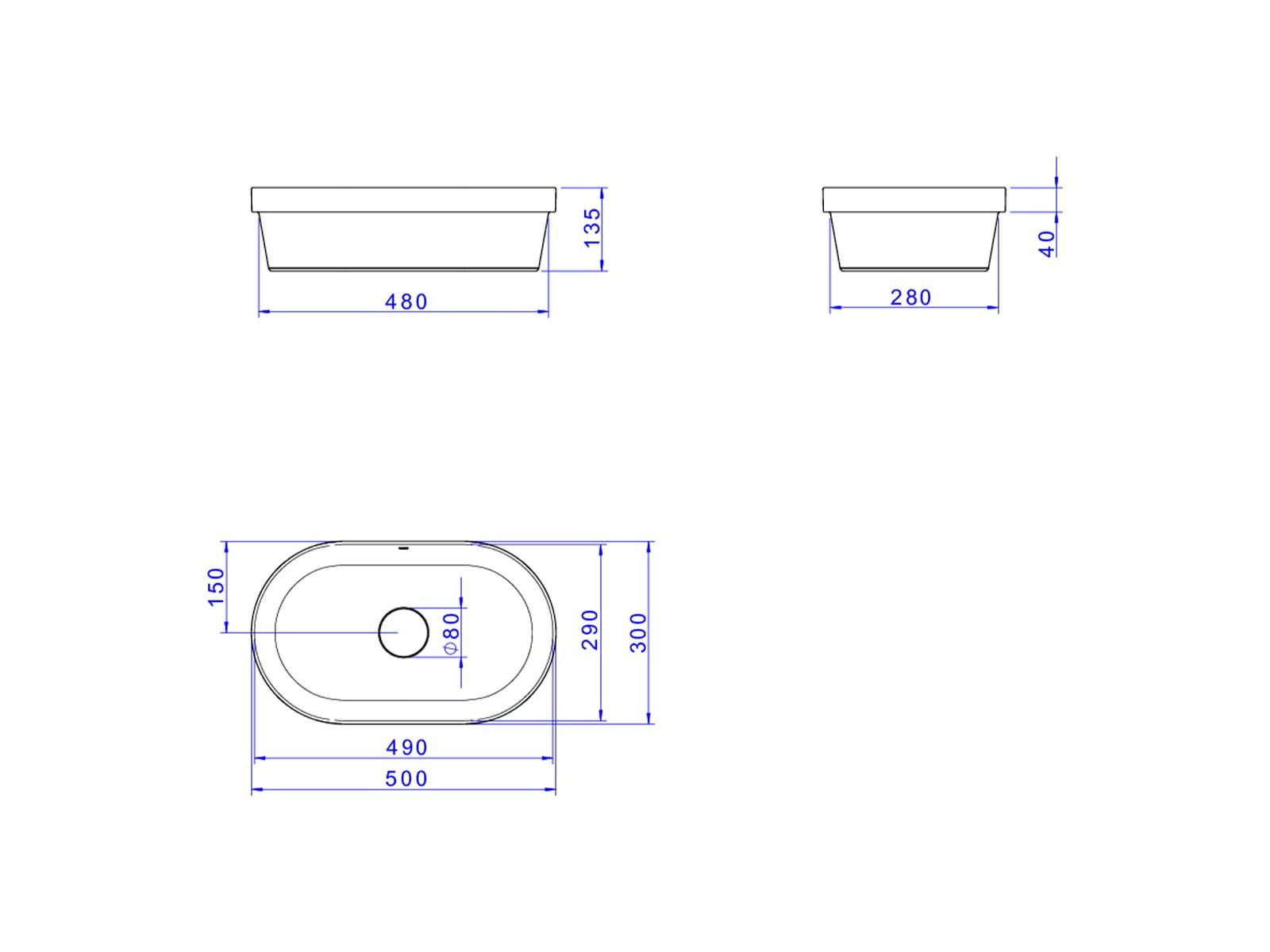 Cuba de Sobrepor Oval Deca 30x50cm Branco Slim - Imagem 5