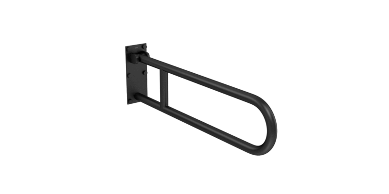 Barra de Apoio Lateral Articulada Conforto 80cm Black Matte -2315.Bl.080.Mt