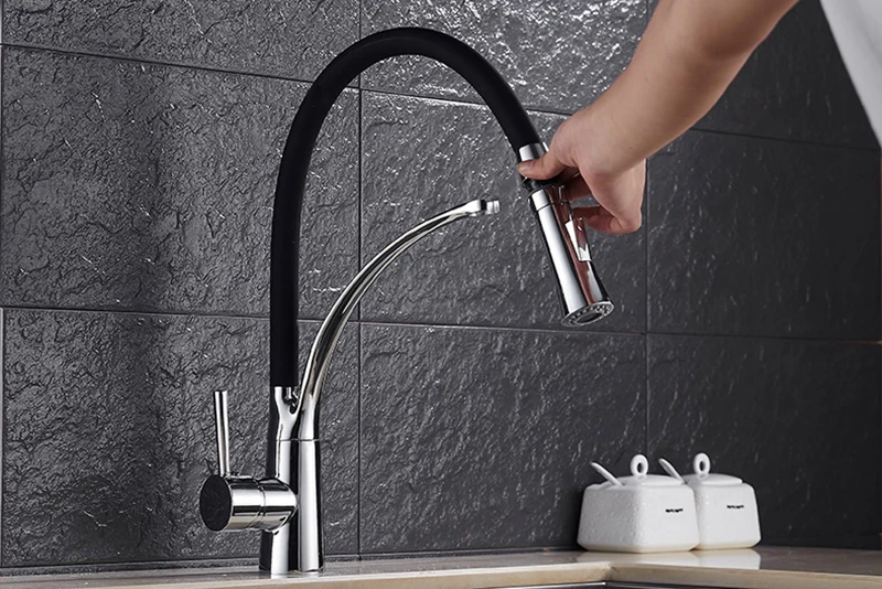 Torneira Monocomando para Cozinha de Baixa Pressão com Ducha Removível 360° - Imagem 4