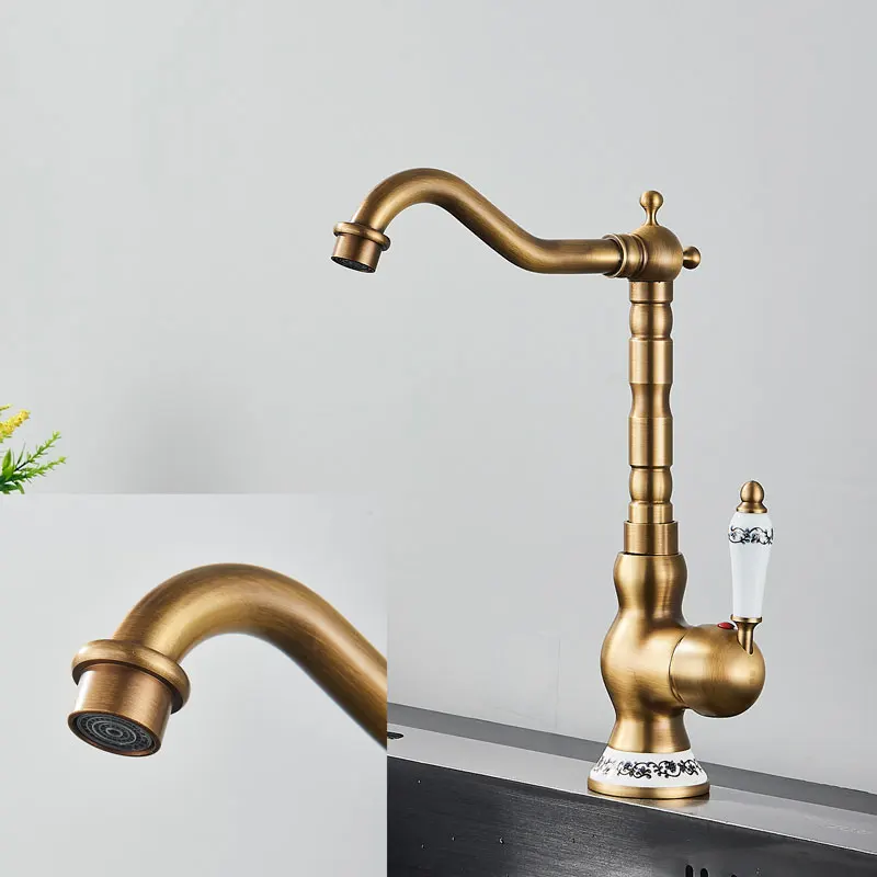 Torneira Monocomando Estilo Antigo para Cozinha ou Banheiro com Bica Giratória - Imagem 8