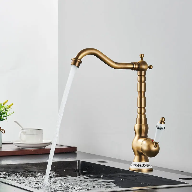 Torneira Monocomando Estilo Antigo para Cozinha ou Banheiro com Bica Giratória - Imagem 6