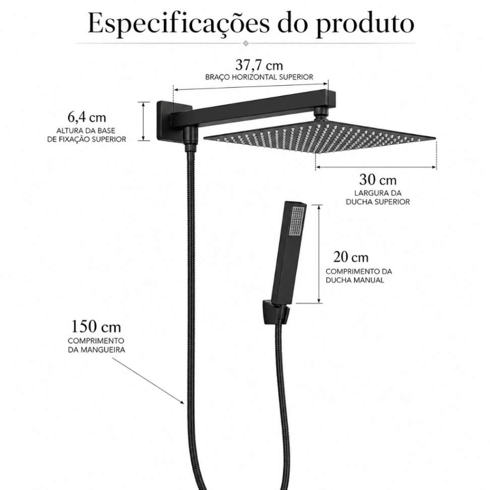 Chuveiro articulado para Banheiro com Desviador e Chuveirinho - Imagem 6